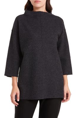 Eileen Fisher Boiled Wool Tunic in Charcoal