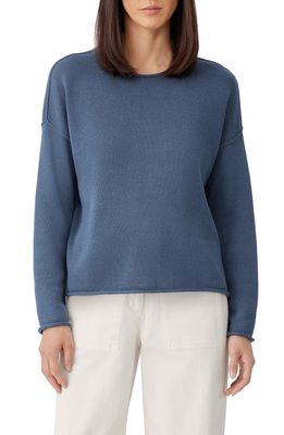 Eileen Fisher Boxy Crewneck Pullover in Twilight