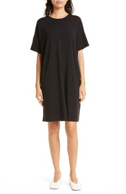 Eileen Fisher Boxy Crewneck T-Shirt Dress in Black