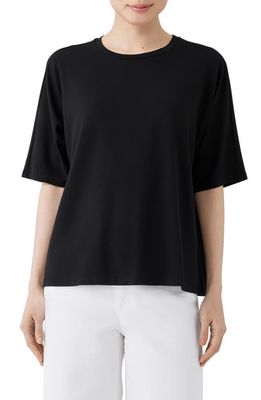 Eileen Fisher Boxy Crewneck T-Shirt in Black