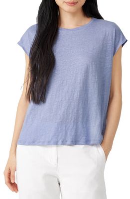 Eileen Fisher Boxy Organic Linen Top in Plume