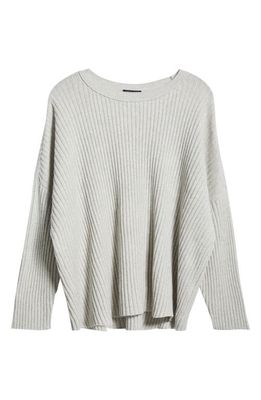 Eileen Fisher Boxy Rib Organic Cotton & Cashmere Sweater in Sea Salt