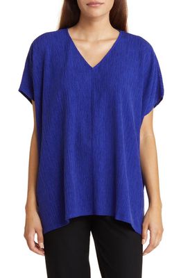 Eileen Fisher Boxy Texture Top in Blue Violet