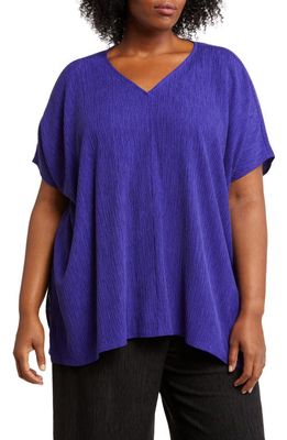 Eileen Fisher Boxy V-Neck Top in Blue Violet
