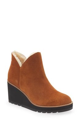 Eileen Fisher Chalet Genuine Shearling Lined Wedge Boot in Chestnut
