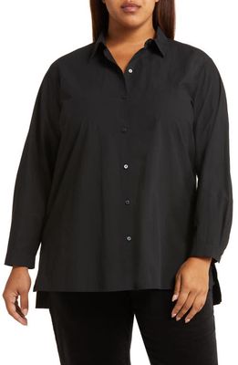 Eileen Fisher Classic Easy Button-Up Shirt in Black