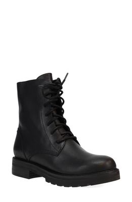 Eileen Fisher Coin Lace-Up Combat Boot in Black