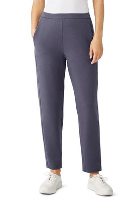 Eileen Fisher Cozy Brushed Terry Tapered Ankle Pants in Twilight