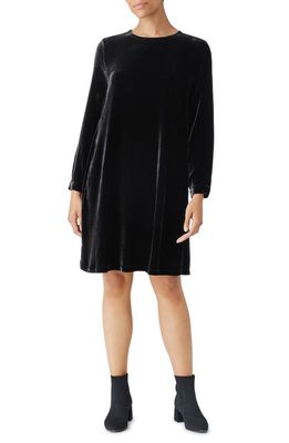 Eileen Fisher CREW NECK K/L DRESS in Black