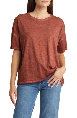 Eileen Fisher Crewneck Boxy Organic Cotton T-Shirt in Picante