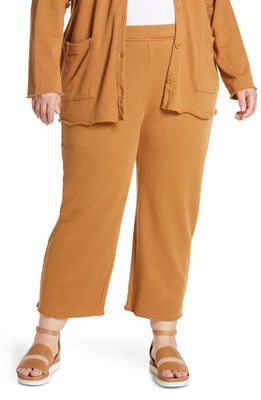 Eileen Fisher Crop Straight Leg Organic Cotton Pants in Chestnut