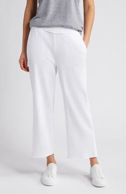Eileen Fisher Crop Straight Leg Organic Cotton Pants in White