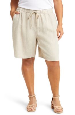 Eileen Fisher Drawstring Organic Cotton Shorts in Undyed Natural