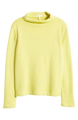 Eileen Fisher Funnel Neck Organic Cotton Top in Citron