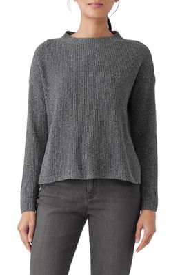 Eileen Fisher Funnel Neck Silk Sweater in Moon