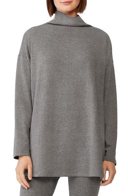 Eileen Fisher High Funnel Neck Tunic Sweater in Ash