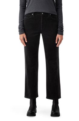 Eileen Fisher High Waist Ankle Straight Leg Corduroy Pants in Black