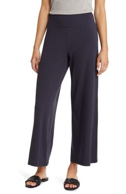 Eileen Fisher High Waist Wide Ankle Pants in Nocturne