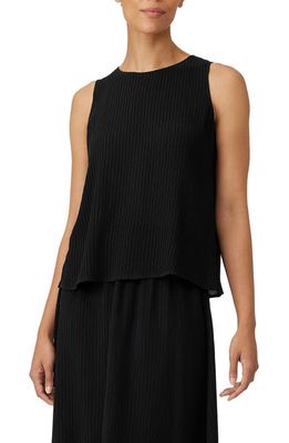 Eileen Fisher Jacquard Silk Tank in Black