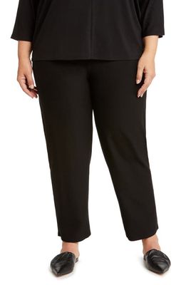 Eileen Fisher Knit Ankle Straight Leg Pants in Black