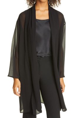 Eileen Fisher Long Open Front Jacket in Black Multi