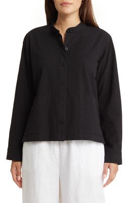 Eileen Fisher Mandarin Collar Jacket in Black