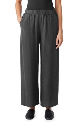 Eileen Fisher Minicheck Crepe Ankle Wide Leg Pants in Meteor