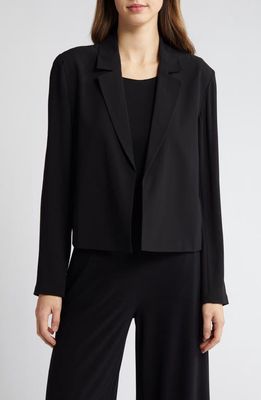 Eileen Fisher Open Front Silk Blazer in Black at Nordstrom, Size X-Large