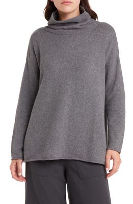 Eileen Fisher Organic Cotton & Recycled Cashmere Turtleneck Tunic Sweater
