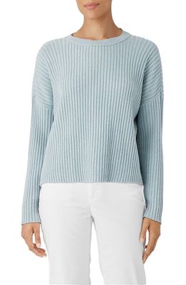 Eileen Fisher Organic Cotton Blend Rib Sweater in Frost
