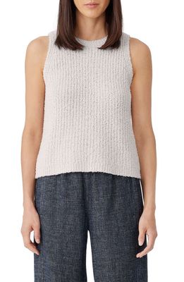 Eileen Fisher Organic Cotton Blend Sleeveless Sweater in Bone