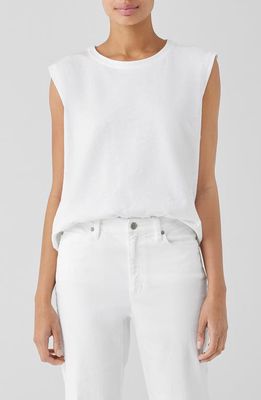 Eileen Fisher Organic Cotton Jersey Top in White