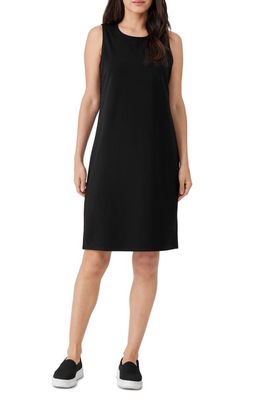 Eileen Fisher Organic Cotton Knit Tank Dress in Black