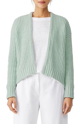 Eileen Fisher Organic Cotton Open Front Cardigan in Absinthe