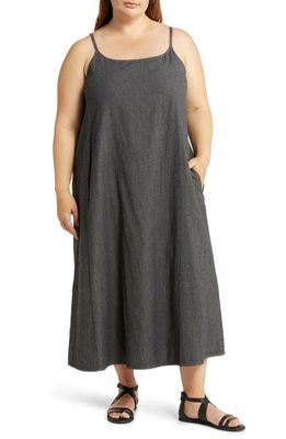 Eileen Fisher Organic Cotton Shift Dress in Black