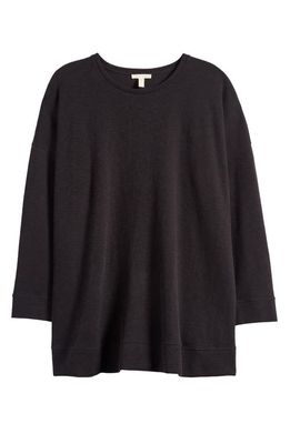 Eileen Fisher Organic Cotton Tunic Sweater in Black