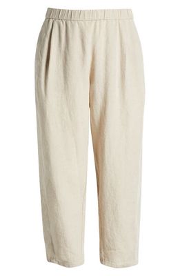 Eileen Fisher Organic Linen Lantern Ankle Pants in Undyed Natural