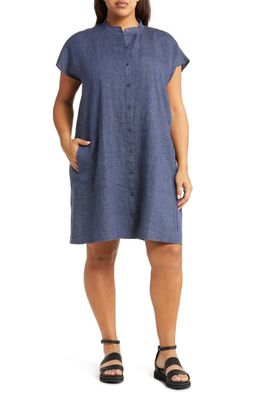 Eileen Fisher Organic Linen Shift Dress in Dusk