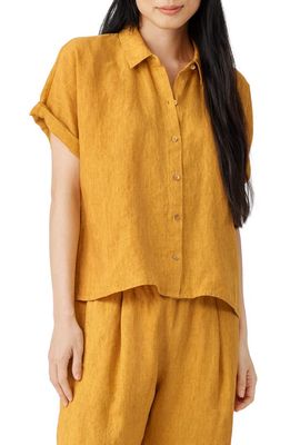 Eileen Fisher Organic Linen Shirt in Marigold