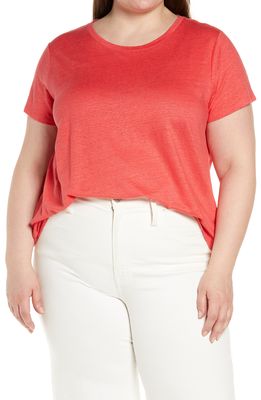 Eileen Fisher Organic Linen T-Shirt in Watermelon