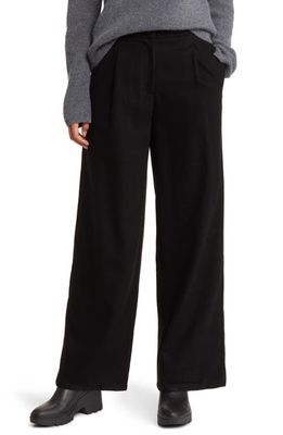 Eileen Fisher Pleated High Waist Wide Leg Pants in Black