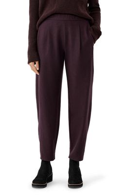 Eileen Fisher Pleated Wool Ankle Lantern Pants in Cassis
