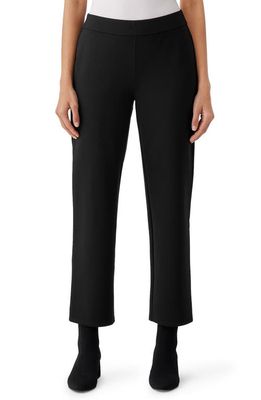 Eileen Fisher Ponte Ankle Straight Leg Pants in Black