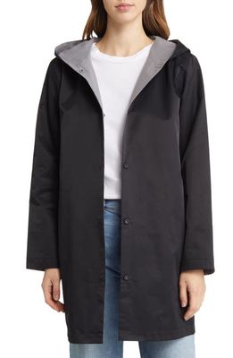 Eileen Fisher Reversible Hooded Coat in Black