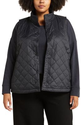Eileen Fisher Reversible Quilted Vest in Black