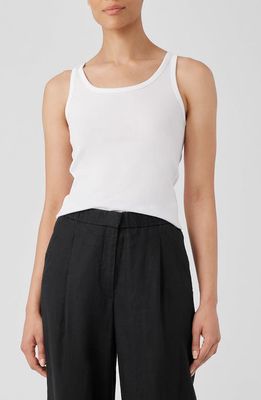 Eileen Fisher Rib Slim Fit Tank in White