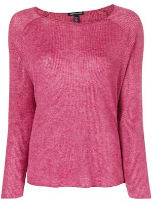 Eileen Fisher ribbed-knit long-sleeve jumper - Pink