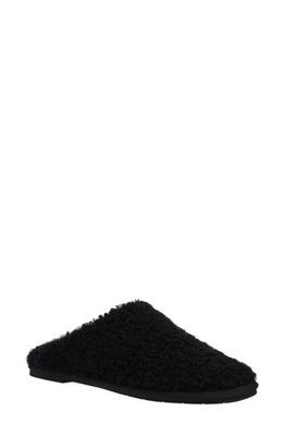 Eileen Fisher Shaggy Genuine Shearling Slipper in Black