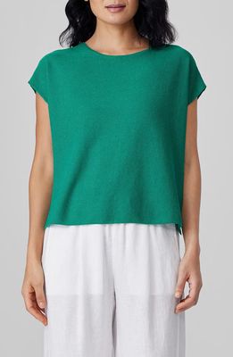 Eileen Fisher Sleeveless Organic Linen & Organic Cotton Top in Sea Star