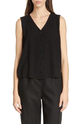 Eileen Fisher Sleeveless Silk Top in Black